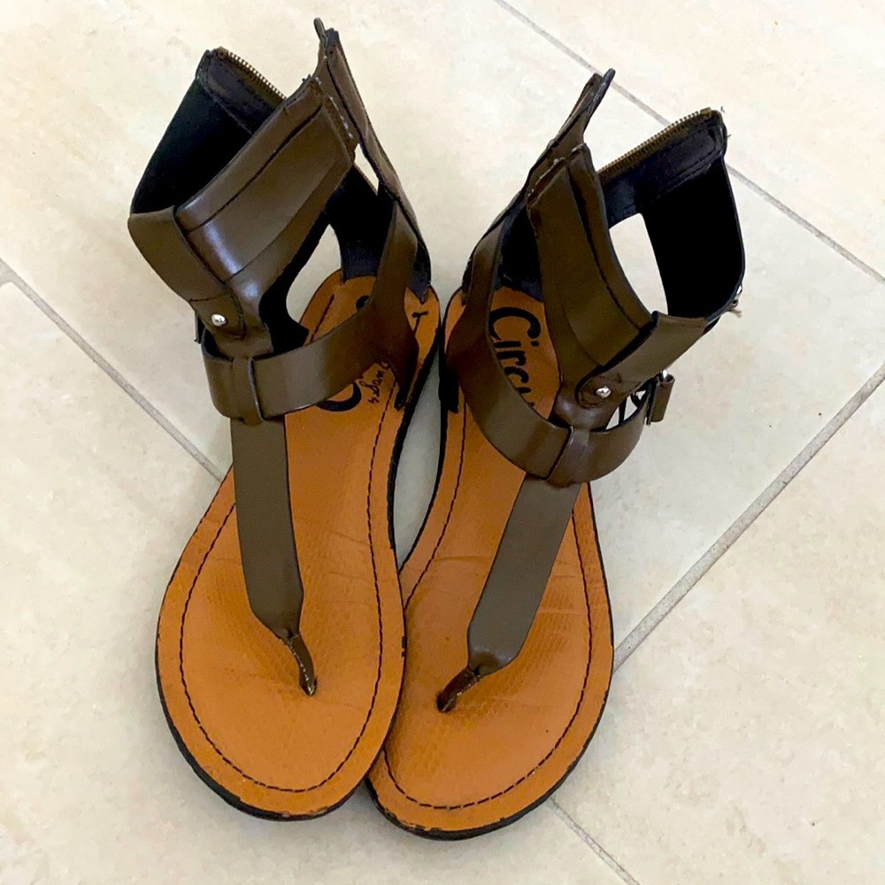 Olive gladiator sandal